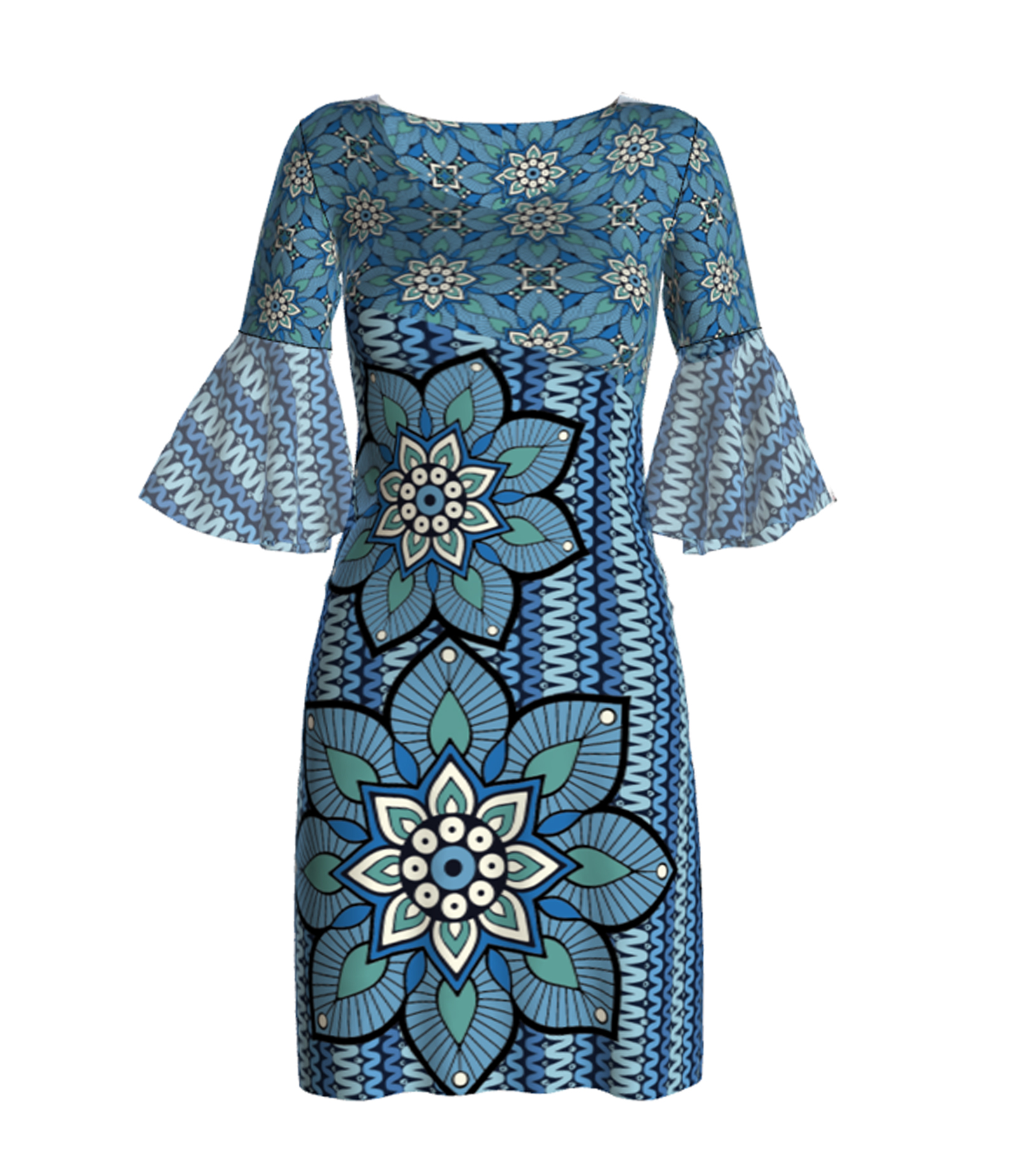 VESTIDO ESTAMPADO VOLANTE 