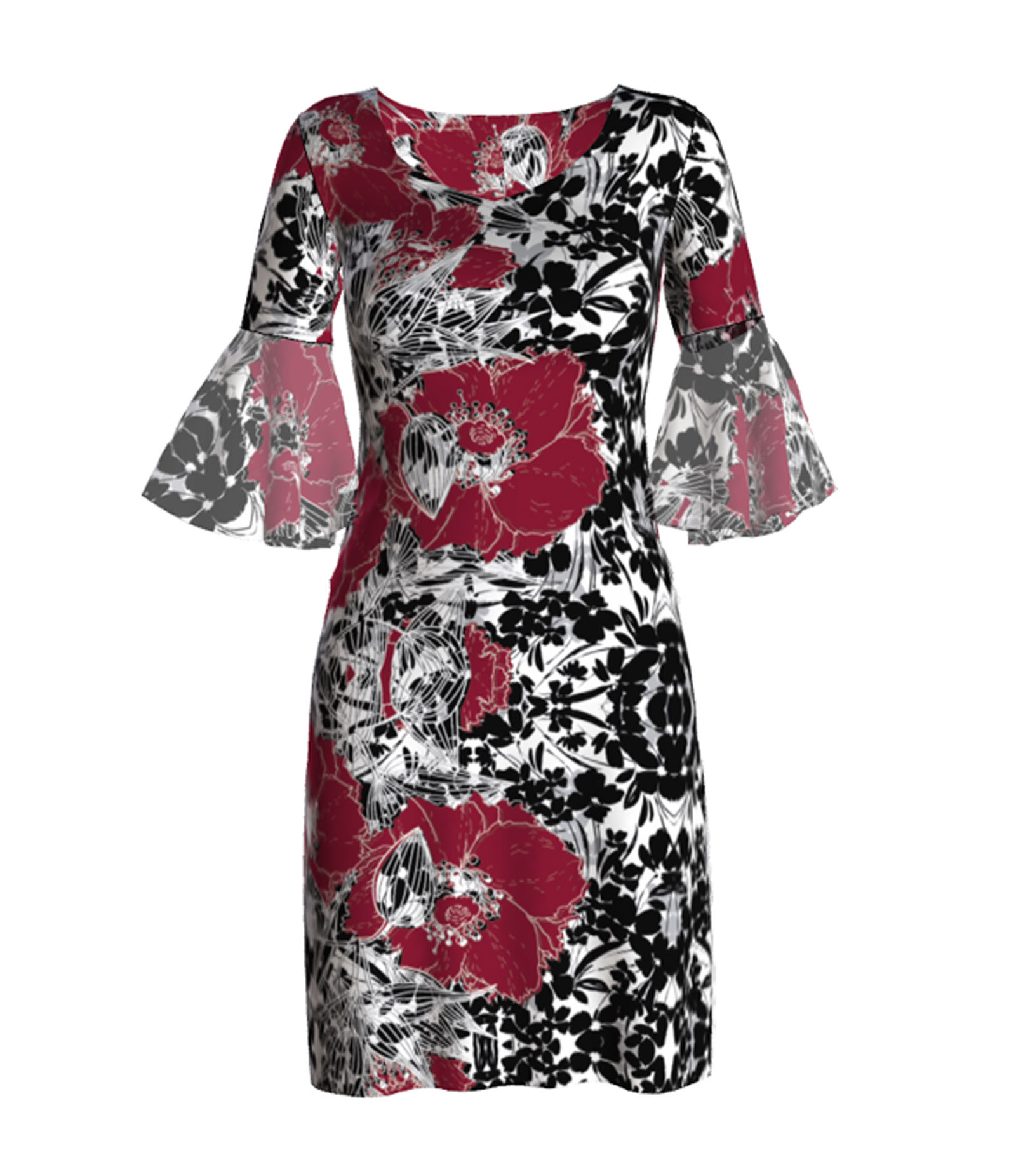 VESTIDO ESTAMPADO VOLANTE 